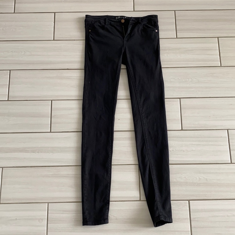 Zara TRF Black Mid Rise Skinny Jeans